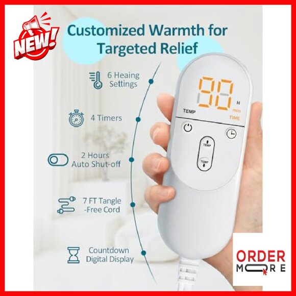 Extra Large Heating Pad for Neck Shoulder Back Pain Relief Full Body Wrap - Picture 8 of 8